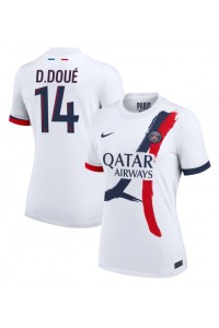 Paris Saint-Germain Desire Doue #14 Voetbaltruitje Uit tenue Dames 2024-25 Korte Mouw